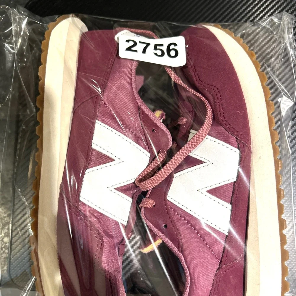 New‎ Balance 237 Shoes Big Kids 6 Burgundy White Suede Retro Sneakers Gum Sole